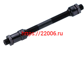 Ось втулки заднего колеса 145мм, с конусами и контр гайками М10, под эксцентрик (CH-25) Ось втулки заднего колеса 145мм, с конусами и контр гайками М10, под эксцентрик (CH-25)