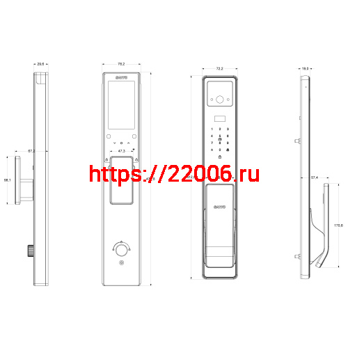 Электронный замок Sanyo D200 Tuya DM70 с WiFi, с видеодомофоном, черный фото 2 Электронный замок Sanyo D200 Tuya DM70 с WiFi, с видеодомофоном, черный фото 2