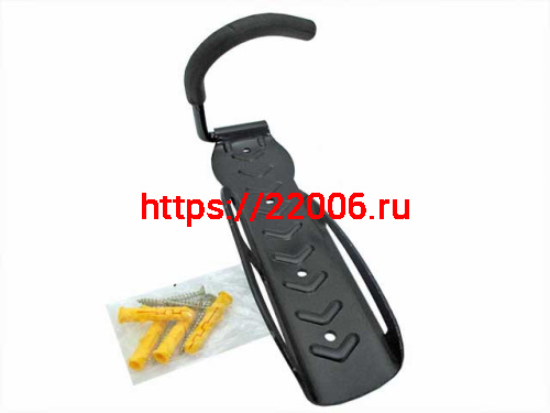 Держатель вело, настенный, торцевой, вертикальный, сталь, черный Держатель вело, настенный, торцевой, вертикальный, сталь, черный