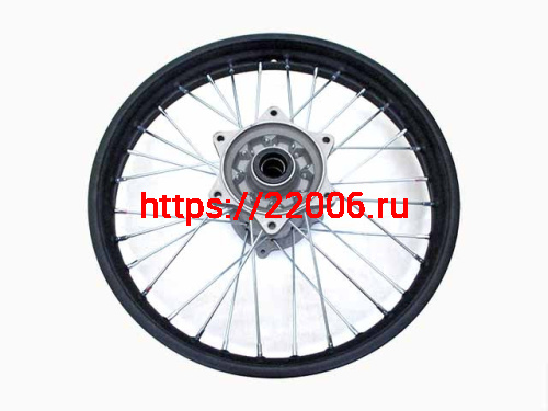 Диск колеса задний стальной на спицах 2.15 - 18" обод черный, дисковый тормоз ось 25мм KAYO, ATAKI Диск колеса задний стальной на спицах 2.15 - 18" обод черный, дисковый тормоз ось 25мм KAYO, ATAKI