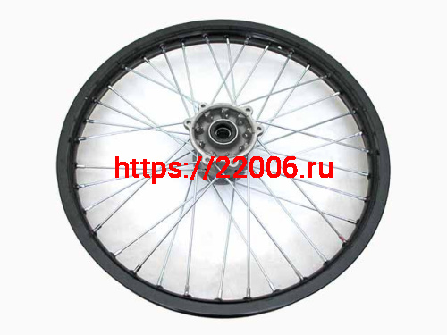 Диск колеса передний алюминиевый на спицах 1.60 - 21", обод черный, диск. тормоз ось 20 KAYO K4, K6L