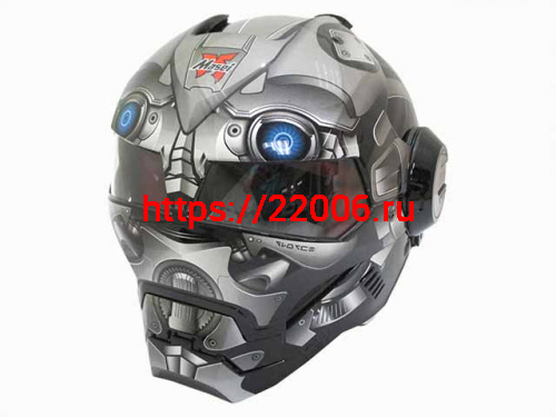 Мотошлем закрытый MASEI 610 Bumblebee серый (L)