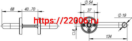 Ручка Fuaro (Фуаро) раздельная R.DSS304-0203/19 (DSS-0203/19) INOX 304 фото 3 Ручка Fuaro (Фуаро) раздельная R.DSS304-0203/19 (DSS-0203/19) INOX 304 фото 3