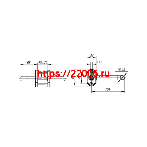 Ручка Fuaro (Фуаро) раздельная R.DSS304-0203P/19 (квадрат 8х110 мм) INOX 304 (овальное основание) фото 3 Ручка Fuaro (Фуаро) раздельная R.DSS304-0203P/19 (квадрат 8х110 мм) INOX 304 (овальное основание) фото 3