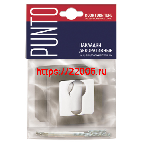 Накладка Punto (Пунто) под цилиндр ET.K.QR52 (ET QR) SN/CP-3 матовый никель/хром фото 2