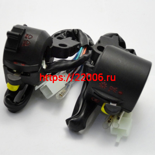 Переключатель FLASH левый+правый, в сборе, черный (НАБОР) фото 2